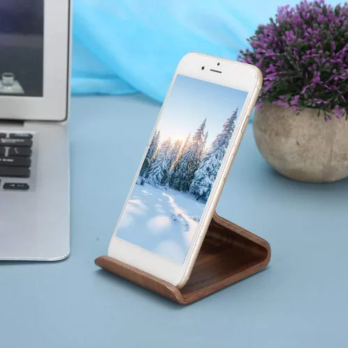 Miniatura 7 de Rodipu Soporte de madera para teléfono - Soporte para teléfono celular y tableta (nogal)