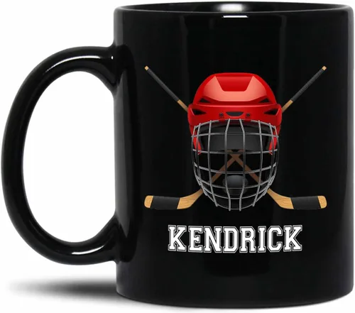 Miniatura 8 de Taza de café de fútbol personalizada con nombre, regalos para hombres, mujeres, amantes del fútbol, taza de cerámica negra personalizada de 11 onzas