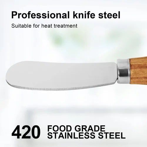 Miniatura 3 de Juego de cuchillos de queso, lindo cuchillo de mantequilla de pie de acero inoxidable 420 de grado alimenticio, cuchillos esparcidores