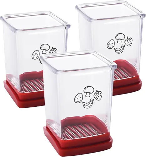 Miniatura 12 de Cortador y picador de frutas - Cortador de tazas para fresa, uva, plátano, champiñones, utensilios de cocina para frutas y verduras, herramienta
