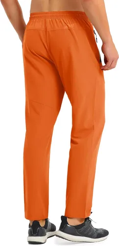 Miniatura 2 de MAGCOMSEN Pantalones de senderismo ligeros para hombre, de secado rápido, con bolsillos con cremallera, parte inferior abierta, pantalones