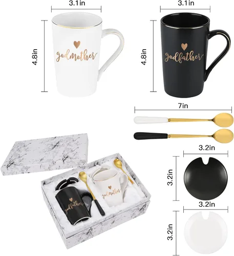 Miniatura 6 de YHRJWN Regalo de Propuesta para Padrinos, Taza de Café para Madrina y Padrino, Regalos de los Ahijados para los Padrinos, Regalos para Padrinos