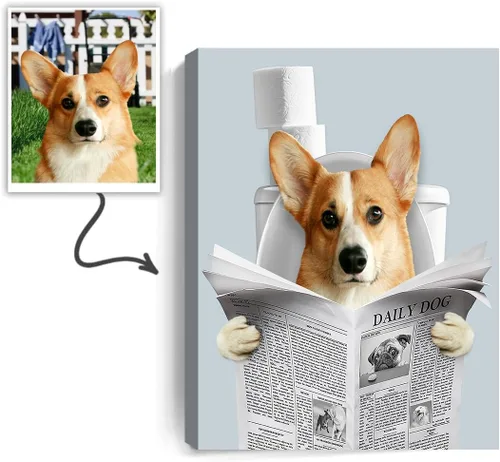 Miniatura 16 de Fotos personalizadas de mascotas en lienzo para pared Arte de baño personalizado Lindo perro gato en bañera Impresiones, divertidos animales Foto