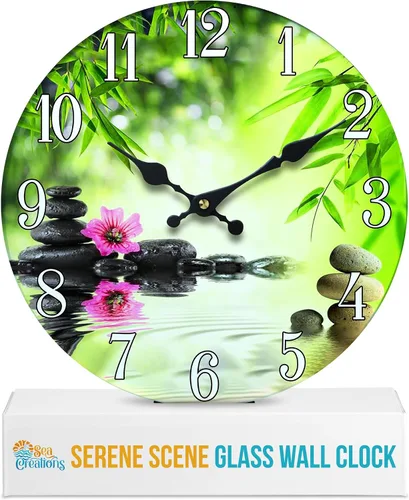 Miniatura 9 de 13" Reloj Dolphin Sunset de vidrio