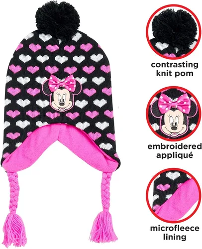 Miniatura 2 de Disney Conjunto de gorro y guantes de invierno de Minnie Mouse para niñas (niñasniñas)