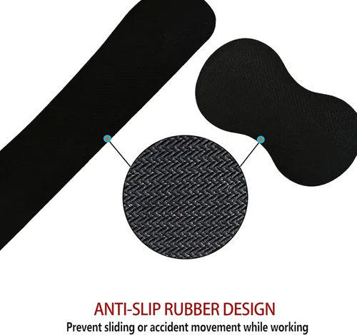 Miniatura 6 de Reposamuñecas para teclado + alfombrilla para mouse + reposamuñecas para mouse + posavasos, espuma viscoelástica ergonómica, juego de 4 alfombrillas