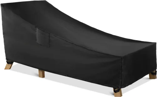 Miniatura 11 de WLEAFJ Funda impermeable para tumbona de patio, fundas resistentes para sillas de salón al aire libre, fundas negras duraderas para muebles
