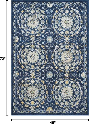 Miniatura 2 de SAFAVIEH Evoke Collection EVK252A - Alfombra decorativa de 4 x 6 pies, diseño bohemio, no desprende pelusa y de fácil cuidado, ideal para zonas