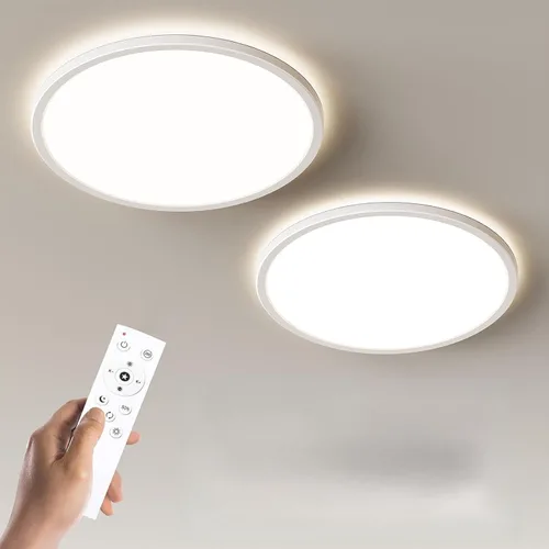 Miniatura 10 de BLNAN Lámpara de techo LED regulable con control remoto, 12 pulgadas, 3000 K-6500 K, color de luz ajustable, moderna lámpara de techo ultrafina
