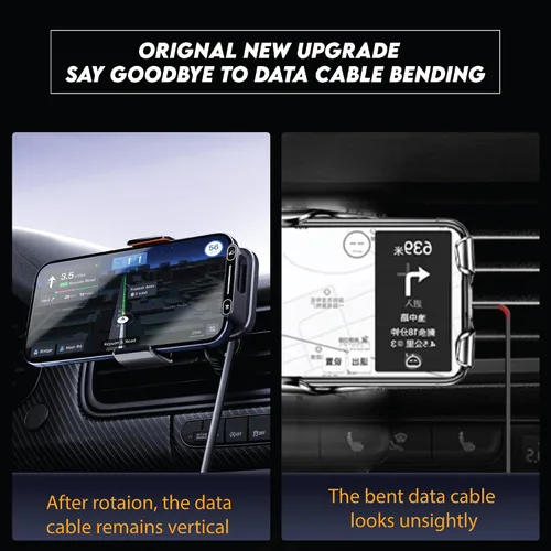 Miniatura 4 de Soporte inalámbrico para teléfono con cargador de automóvil, 15 W, con sujeción automática de 15 W, control de gestos, rotación automática de 90