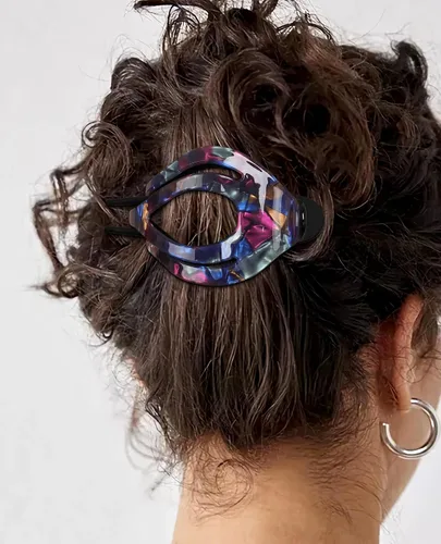 Miniatura 4 de French Concord - Pinzas de pelo acrílicas curvadas, 4 pinzas gruesas y planas de sujeción fuerte para mujer