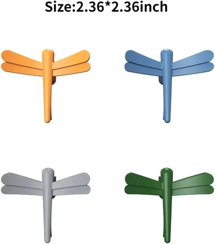 Miniatura 2 de Paquete de 4 ganchos magnéticos, ganchos adhesivos de pared de 22 libras (máx.), ganchos multifuncionales extraíbles de libélula multifunción