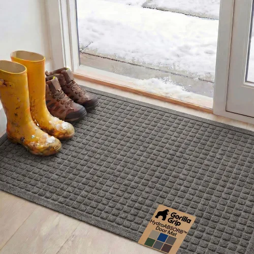 Miniatura 23 de GORILLA GRIP® HydroABSORB - Tapete ultra absorbente para puerta delantera y entrada exterior, atrapa la suciedad y la humedad, tapete de bienvenida