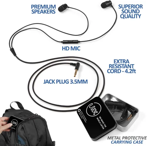 Miniatura 2 de UliX Rider - Auriculares intraurales con cable, auriculares con micrófono, con cable antienredos, auriculares para iPhone, iPad, Samsung