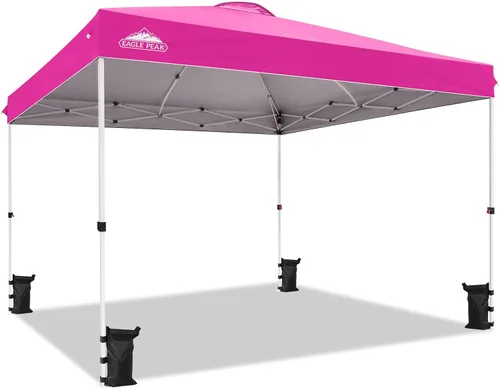 Miniatura 314 de EAGLE PEAK Tienda de campaña desplegable con bolsa de transporte con ruedas, 8 estacas, 4 cuerdas, 4 bolsas de peso, toldo de tienda de campaña
