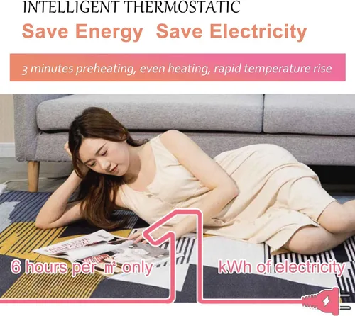 Miniatura 4 de Heated Area Rug Floor Heater Carpet Heated Floor Mats Timer and Temperature Adjustable Electric Heated Carpet for Living Room, Dining Room, Bedroom