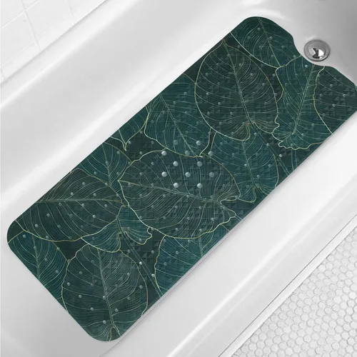 Miniatura 15 de Tapete de baño turquesa antideslizante de 40 x 16 pulgadas, extra largo, antideslizante, para bañera, tapete moderno de arte abstracto, tapete