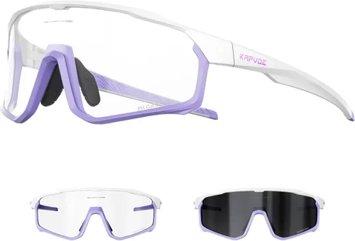 KAPVOE Gafas de ciclismo fotocromáticas para hombres y mujeres, gafas de sol para bicicleta de montaña MTB, deportes, transición, triatlón, carrera