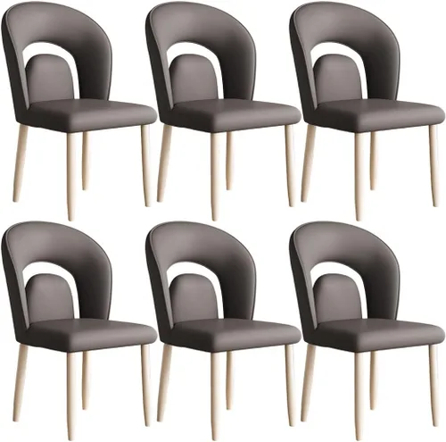 Miniatura 33 de YVYKFZD Leather Dining Chairs, Kitchen Chairs Set with Curved Back, Upholstered Dining Room Chair, Armless Comfy Side Chair, for Living Room