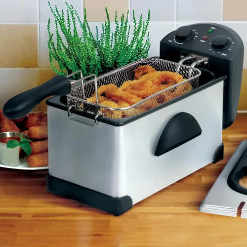 Miniatura 7 de MegaChef Freidora eléctrica de aceite con control de temperatura ajustable y temporizador (3.17 cuartos de galón)