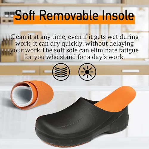 Miniatura 5 de Zapatos de chef para hombre, zapatos para cocina, zapatos de trabajo antideslizantes para mujer, zuecos cómodos para enfermera, zapatos de cocodrilo