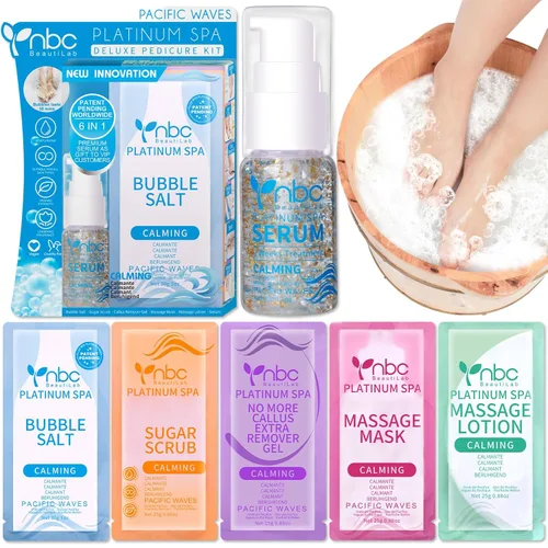 Miniatura 52 de Juego de spa de pedicura para pies, kit de pedicura para el hogar con sal de baño, loción hidratante de crema exfoliante para pies, cuidado de pies
