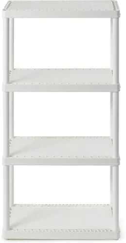 Miniatura 9 de Gracious Living Estantería sólida, fácil de montar, color blanco (paquete de 2)