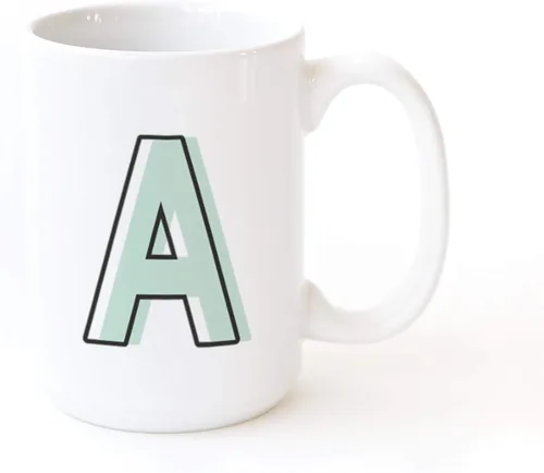 Miniatura 3 de The Cotton & Canvas Co. Candy Pop - Taza de café personalizada con monograma inicial con letra H y cerámica, para ella, para él