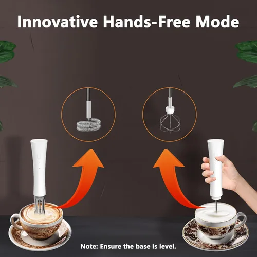 Miniatura 7 de Varita espumadora de leche de mano para café, mezclador de bebidas recargable de 2000 mAh con soporte, batidor de espuma eléctrica fría, 3