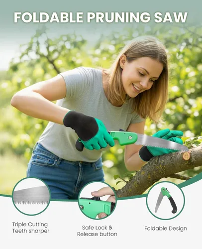 Miniatura 2 de Juego de herramientas de jardín para mujeres - Kit de 10 piezas de herramientas de jardín de acero inoxidable resistente con mango ergonómico