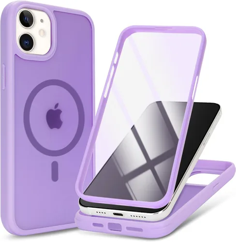 Miniatura 9 de Funda magnética para iPhone 12 mini con protector de pantalla integrado, compatible con MagSafe, para Apple 12 Mini, fundas de cuerpo completo