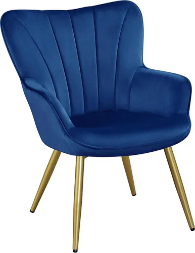 Miniatura 10 de Yaheetech Sillón de piel sintética, silla moderna con patas de metal, cómoda silla tapizada para sala de estar, dormitorio, tocador, marrón, 2 piezas