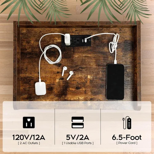 Miniatura 9 de TC-HOMENY Mesita de noche flotante de acrílico con modo activado por voz, mesita de noche LED con estación de carga, mesa auxiliar con 2 cajones