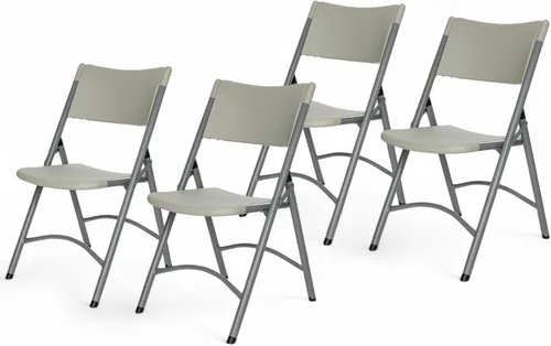 OEF Furnishings Serie OEF600 Sillas plegables de respaldo alto, asiento de grado comercial de polietileno moldeado por soplado para uso en Gris