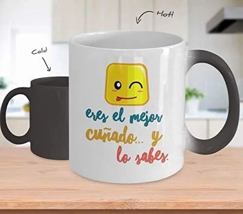 Miniatura 2 de Regalo para cuñado Taza de Cafe para hermano en derecho Perfecto regalo para graduados, profesionales y estudiantes Vaso con afirmaciones