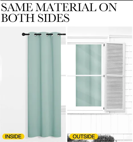 Miniatura 6 de NICETOWN Cortinas opacas con aislamiento térmico, color azul aguamarina, juego de 2, 29 x 40 pulgadas de largo, para tratamiento de ventana