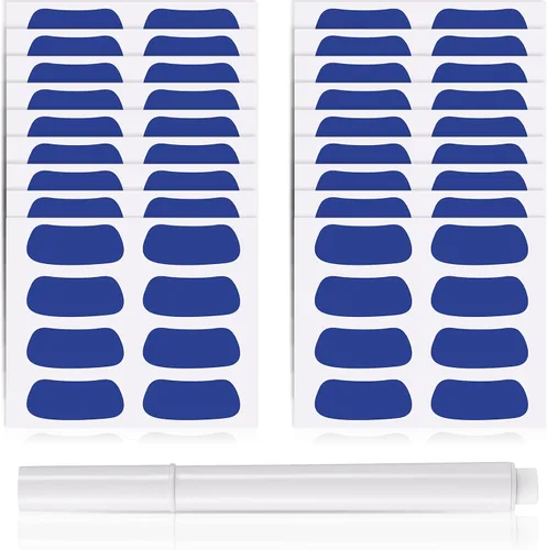 Miniatura 10 de Sumind 24 pares de tiras para los ojos deportivos, tiras transpirables con 1 lápiz blanco para fanáticos del béisbol, fútbol, sóftbol en el día