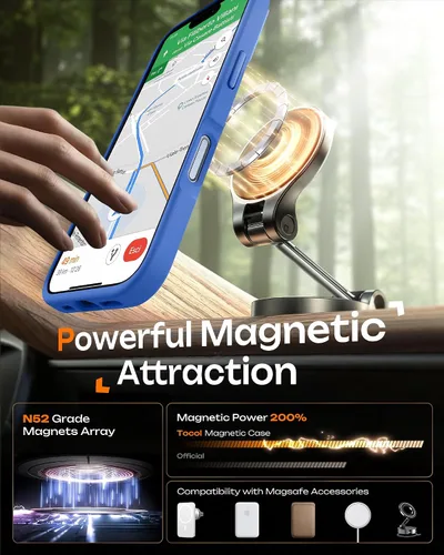 Miniatura 867 de TOCOL Funda para iPhone 11, compatible con Magsafe, protección completa de cámara, imanes integrados, protección contra caídas, funda translúcida