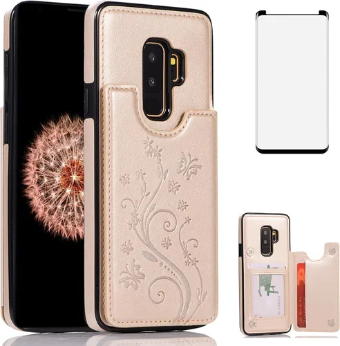 Miniatura 11 de Funda de teléfono para Samsung Galaxy S9 Plus con protector de pantalla de vidrio templado y tarjetero con soporte para tarjetero, accesorios