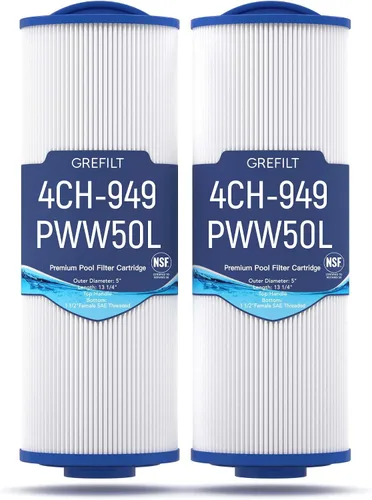 4CH-949 Filtro de spa compatible con Unicel, Pleatco PWW50L, Filbur FC-0172, Cartucho de filtro de bañera de hidromasaje para Rising Dragon 50,