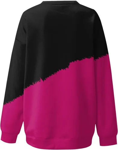 Miniatura 4 de Camisetas de otoño para mujer, color degradado, de manga larga, cuello redondo, a la moda, sexy, para otoño