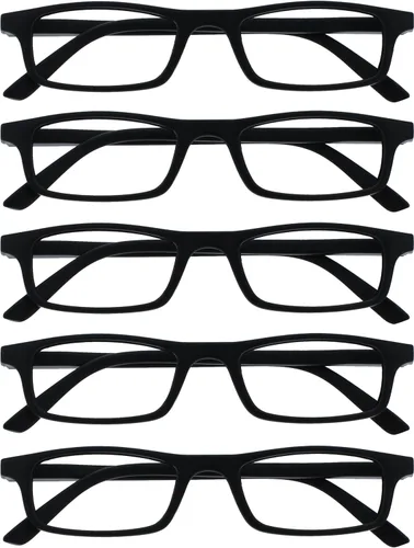 Miniatura 14 de OPULIZE TED - Lentes de lectura para mujeres y hombres, marco mate rectangular, ligero, estrecho, con bisagras de resorte, gris transparente +1.50