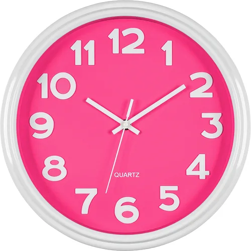Miniatura 13 de Bernhard Products Reloj de pared colorido para niños, para enseñar el tiempo, silencioso, sin tictac, herramienta de aprendizaje educativa, números