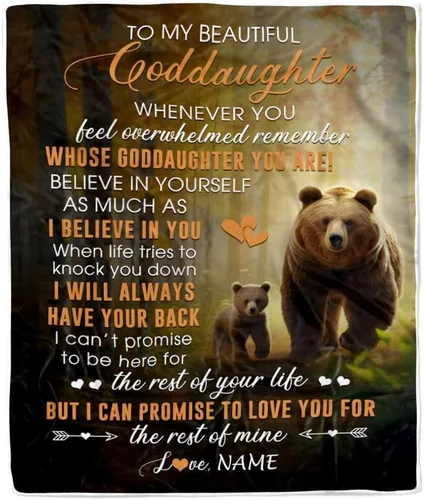 Miniatura 15 de Manta personalizada con texto en inglés «To My Godson», de Godmother Godmother Wolf Moon, My Love for You is Forever Godson Birthday Christmas