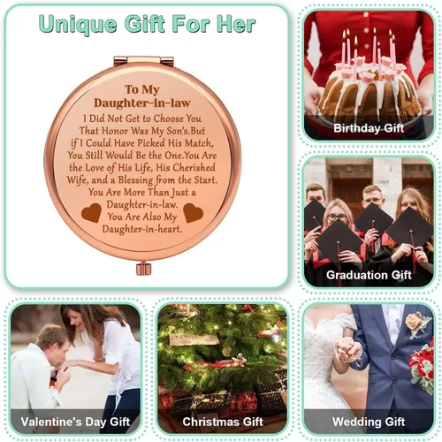 Miniatura 6 de Regalo para nuera de mamá, regalo de boda, espejo de maquillaje compacto para novia, futura nuera, regalos de despedida de soltera, regalos