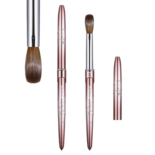 Miniatura 16 de Pincel para uñas acrílicas tamaño 16, pinceles de arte de uñas 100% puro Kolinsky de KEMEISI con mango resistente, forma ovalada, herramientas