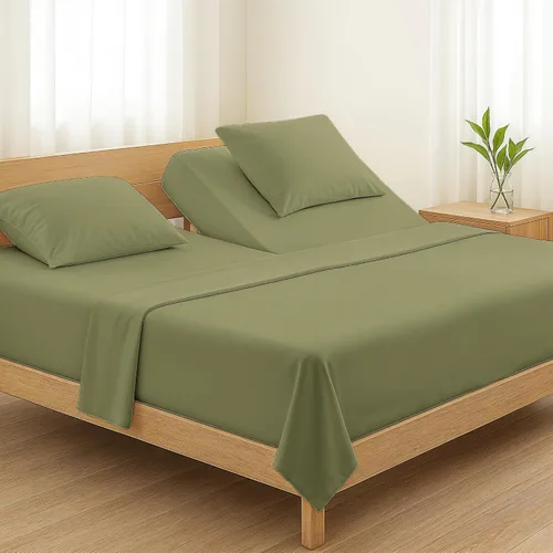 Miniatura 64 de Carressa Linen - Juego de sábanas de 800 hilos de 100 % algodón egipcio, tamaño King (4 piezas, arena del desierto) suave, refrescante, bolsillo