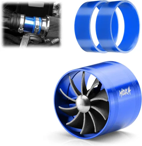 Miniatura 15 de Mi2KA Turbina de admisión de aire de combustible, ahorro de gas, sistema de aceleración turbonador de un solo ventilador Turbo 2.5 "-3.0