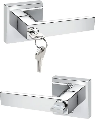 Miniatura 10 de KNOBWELL - Paquete de 10 picaportes resistentes con llaves para puertas de entrada; juego para puertas delanteras que cierran con diferentes llaves