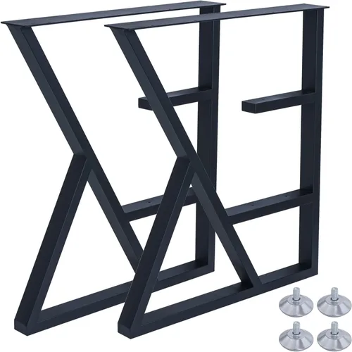 Miniatura 13 de Juego de 2 patas de escritorio de metal, patas de mesa en forma de T resistentes de 28 pulgadas de alto x 16 pulgadas de ancho, patas de metal